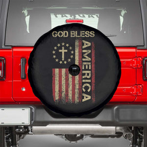 God Bless America Spare Tire Cover American Flag 4th Of July Patriotic Christian TS10 Black Print Your Wear