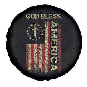 God Bless America Spare Tire Cover American Flag 4th Of July Patriotic Christian TS10 Print Your Wear