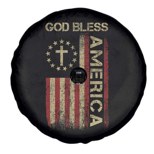 God Bless America Spare Tire Cover American Flag 4th Of July Patriotic Christian TS10 Print Your Wear