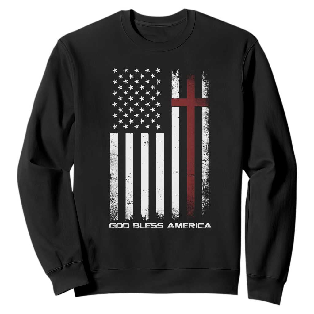 God Bless America Sweatshirt America Pride USA US Flag Patriotic 4th of July TS10 Black Print Your Wear