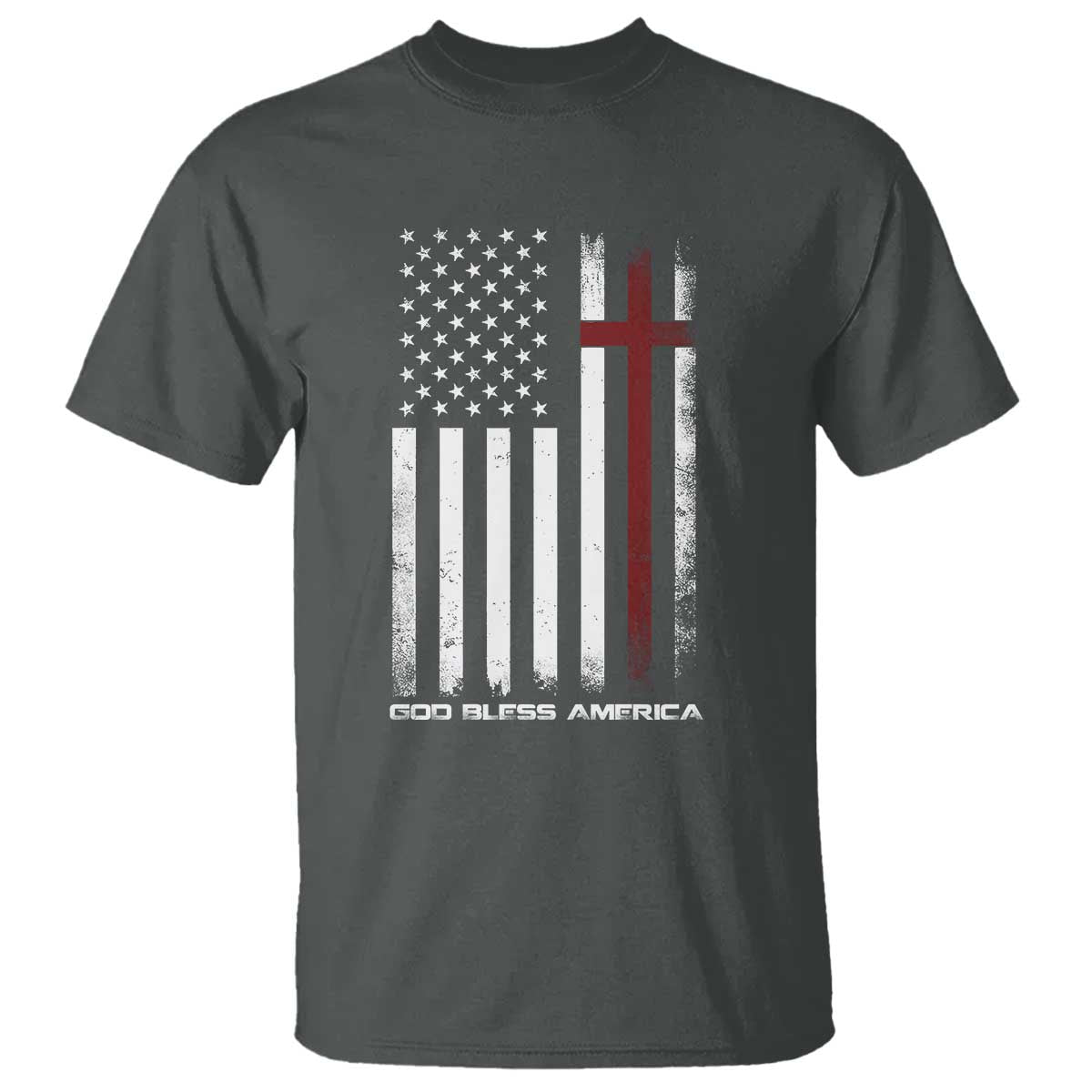 God Bless America T Shirt America Pride USA US Flag Patriotic 4th of July TS10 Dark Heather Print Your Wear