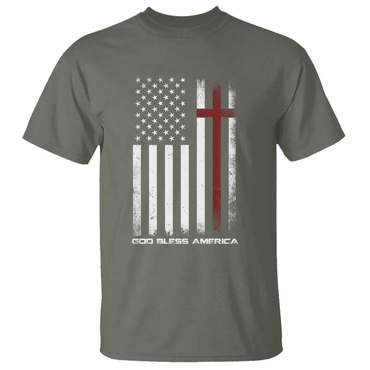 God Bless America T Shirt America Pride USA US Flag Patriotic 4th of July TS10 Military Green Print Your Wear