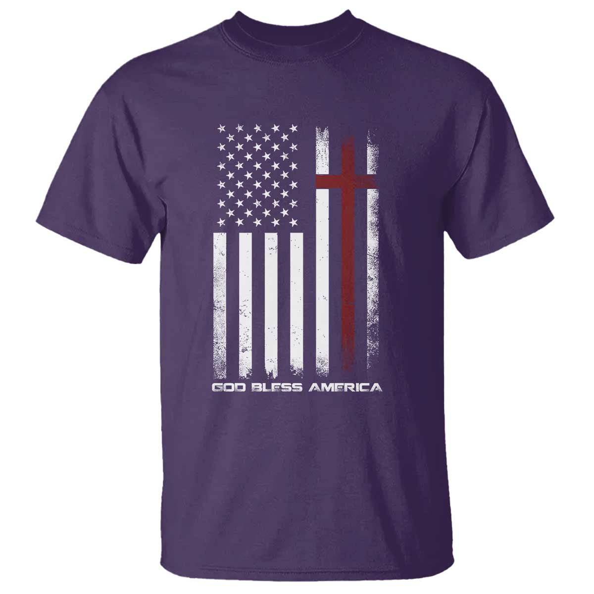 God Bless America T Shirt America Pride USA US Flag Patriotic 4th of July TS10 Purple Print Your Wear