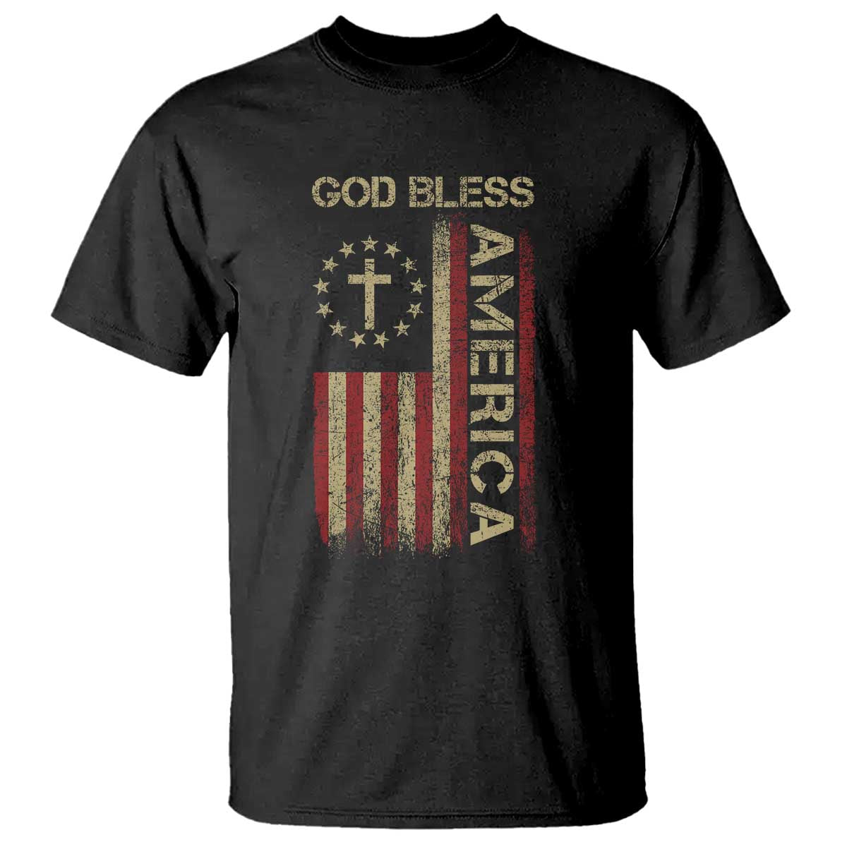 God Bless America T Shirt American Flag 4th Of July Patriotic Christian TS10 Black Print Your Wear
