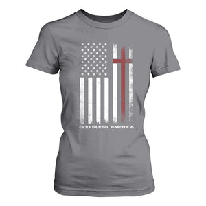 God Bless America T Shirt For Women America Pride USA US Flag Patriotic 4th of July TS10 Charcoal Print Your Wear