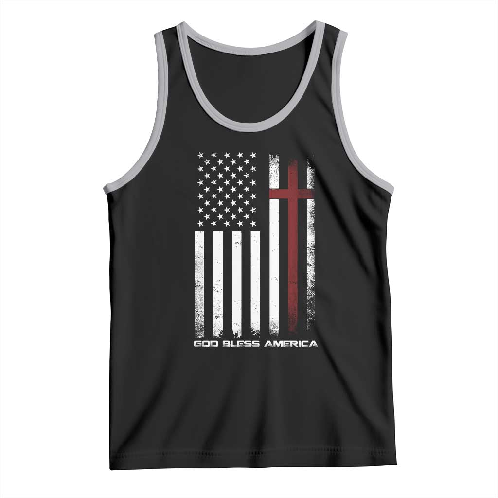 God Bless America Tank Top America Pride USA US Flag Patriotic 4th of July TS10 Black Athletic Heather Print Your Wear