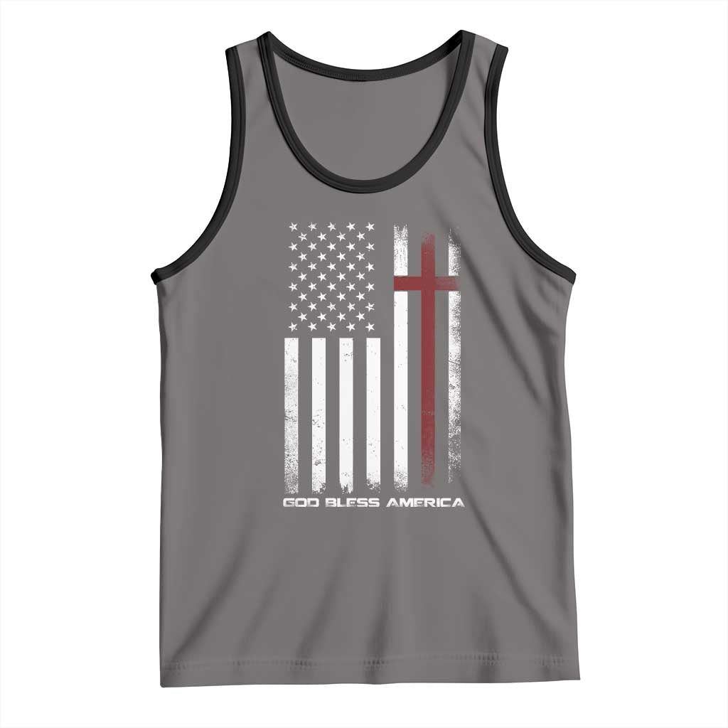 God Bless America Tank Top America Pride USA US Flag Patriotic 4th of July TS10 Deep Heather Black Print Your Wear