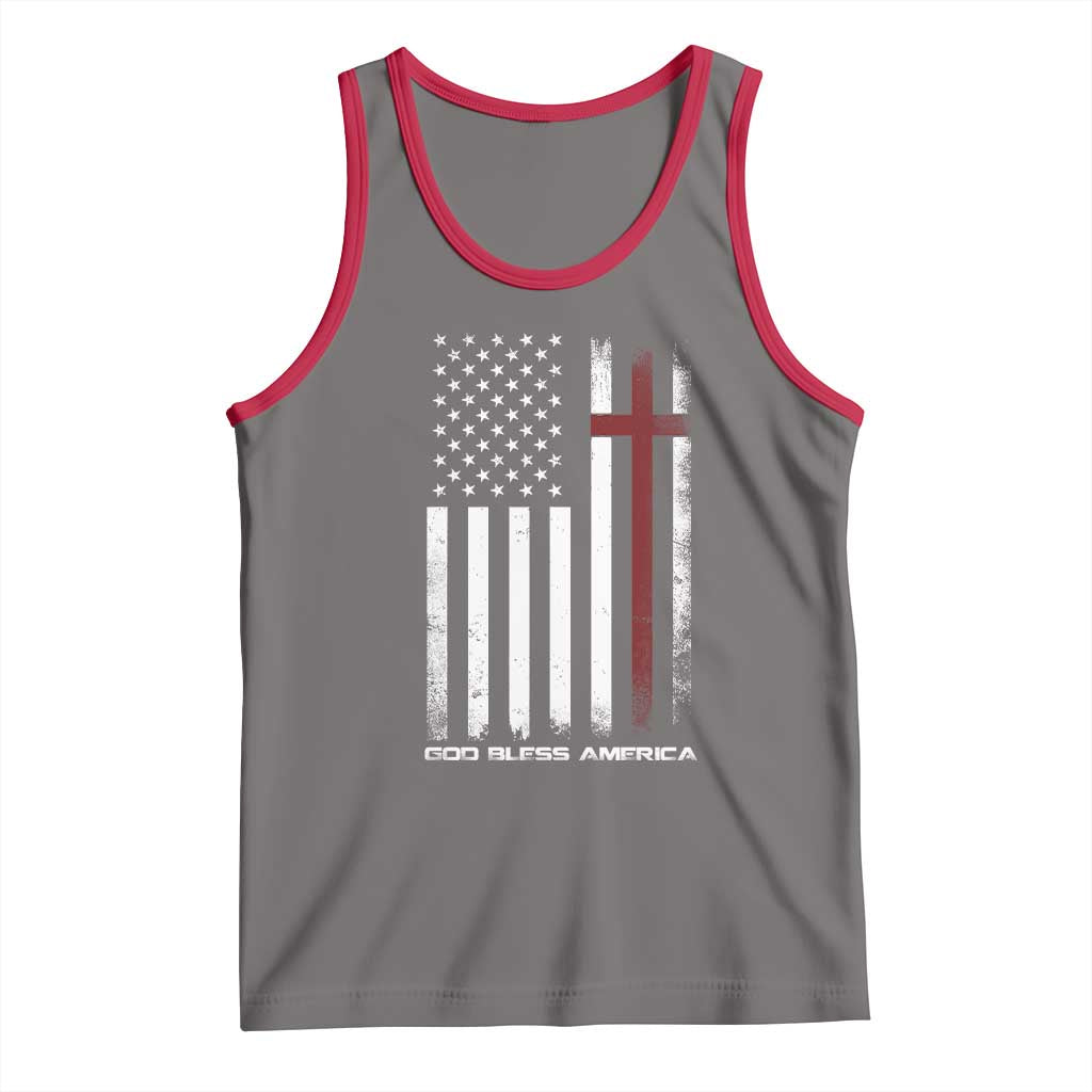 God Bless America Tank Top America Pride USA US Flag Patriotic 4th of July TS10 Deep Heather Red Print Your Wear