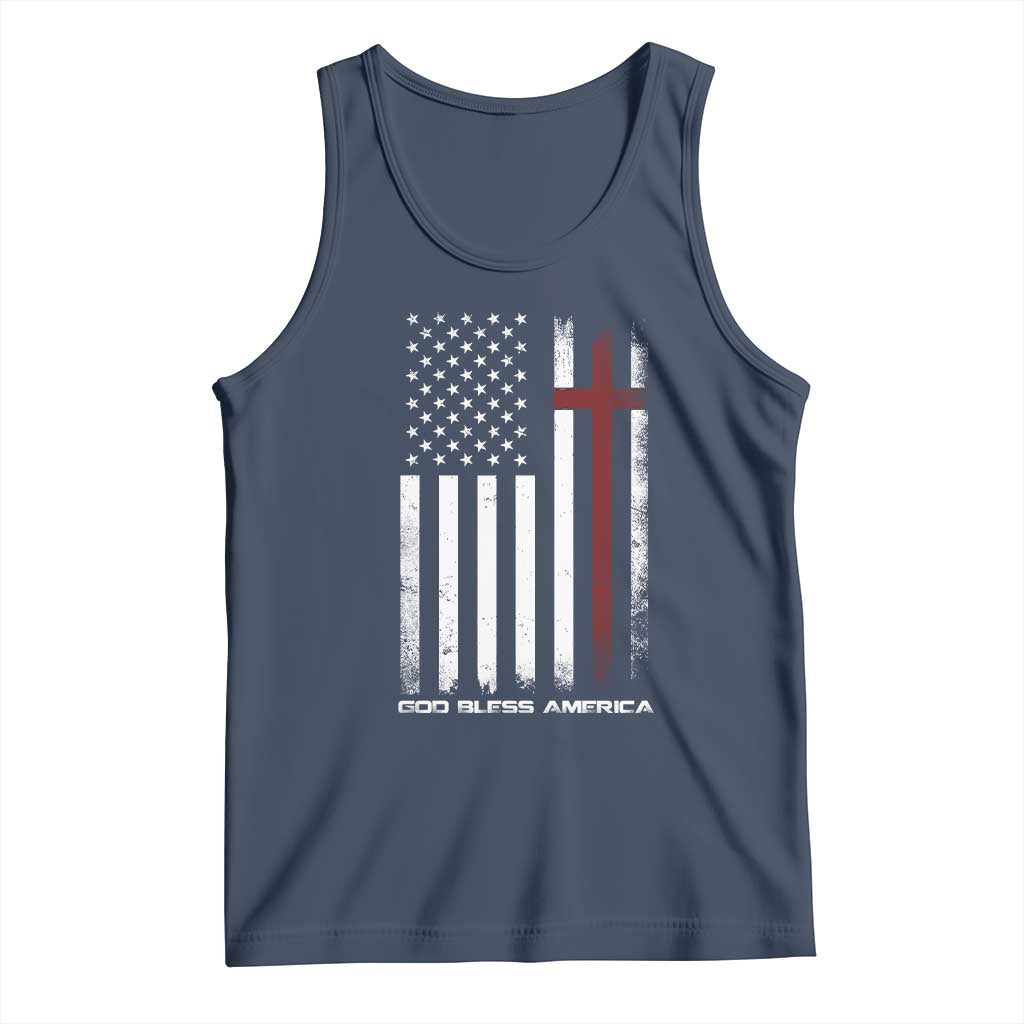 God Bless America Tank Top America Pride USA US Flag Patriotic 4th of July TS10 Navy Print Your Wear