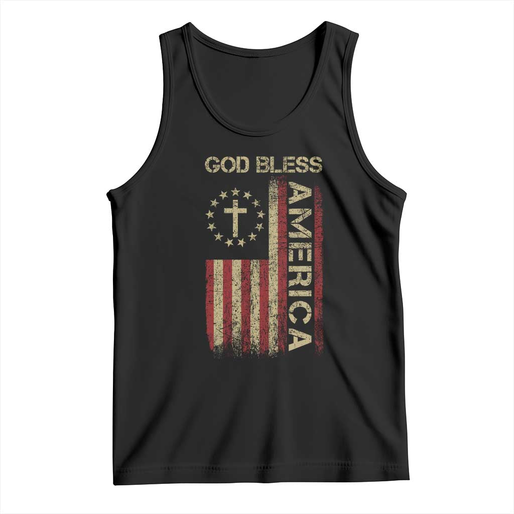 God Bless America Tank Top American Flag 4th Of July Patriotic Christian TS10 Black Print Your Wear