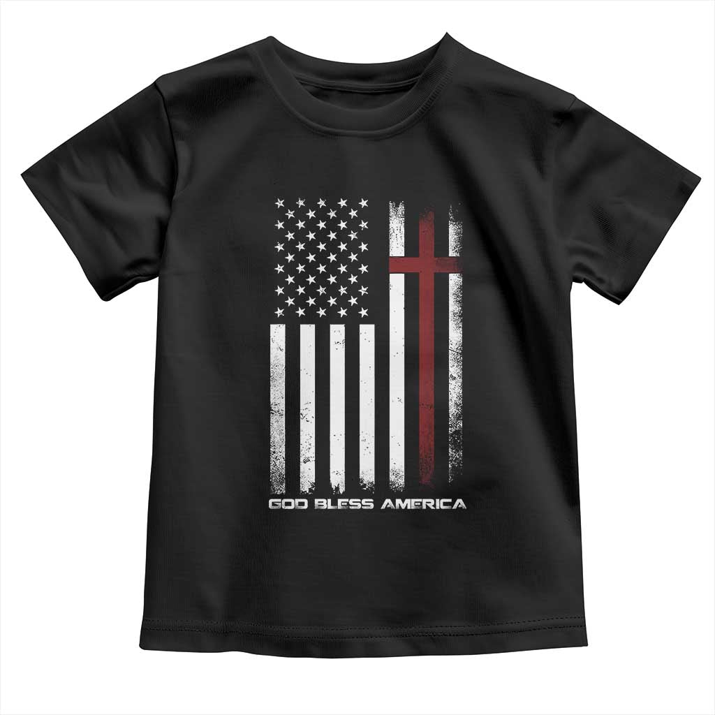 God Bless America Toddler T Shirt America Pride USA US Flag Patriotic 4th of July TS10 Black Print Your Wear