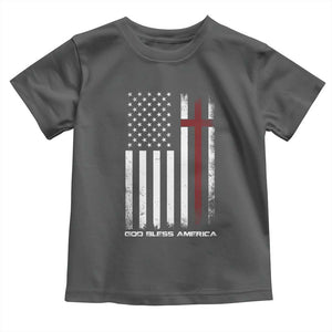 God Bless America Toddler T Shirt America Pride USA US Flag Patriotic 4th of July TS10 Dark Heather Print Your Wear