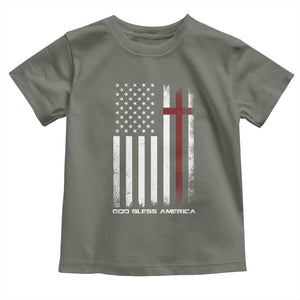 God Bless America Toddler T Shirt America Pride USA US Flag Patriotic 4th of July TS10 Military Green Print Your Wear
