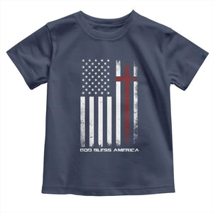 God Bless America Toddler T Shirt America Pride USA US Flag Patriotic 4th of July TS10 Navy Print Your Wear
