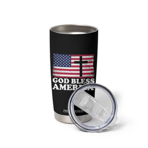 God Bless America Tumbler Cup Cross USA Flag Patriotic 4th of July Christian TS10 Print Your Wear