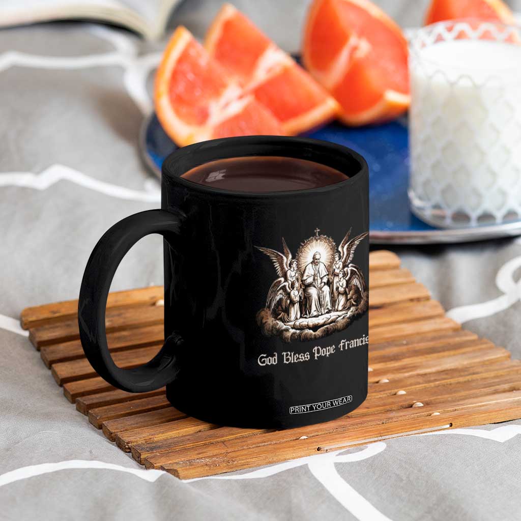 God Bless Pope Francis Coffee Mug Memorial Angel Catholic Faith & Unity TS02 Print Your Wear