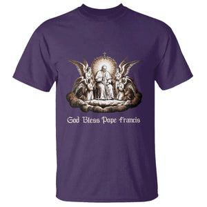 God Bless Pope Francis T Shirt Memorial Angel Catholic Faith & Unity TS02 Purple Print Your Wear