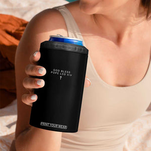 God Bless Pope Leo XIV 4 in 1 Can Cooler Tumbler Cross Subtle Minimal Religious Faith TS10 Print Your Wear