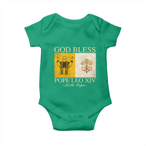 God Bless Pope Leo XIV Baby Onesie 267th Pope Vatican Flag TS02 Irish Green Print Your Wear