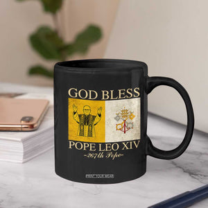 God Bless Pope Leo XIV Coffee Mug 267th Pope Vatican Flag TS02 Print Your Wear