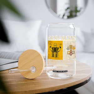 God Bless Pope Leo XIV Glass Can 267th Pope Vatican Flag TS02 Print Your Wear