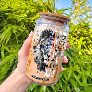 God Bless Pope Leo XIV Glass Can Lion American Flag TS11 Print Your Wear
