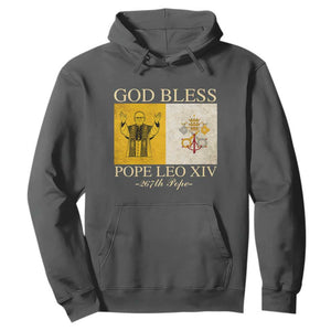 God Bless Pope Leo XIV Hoodie 267th Pope Vatican Flag TS02 Dark Heather Print Your Wear