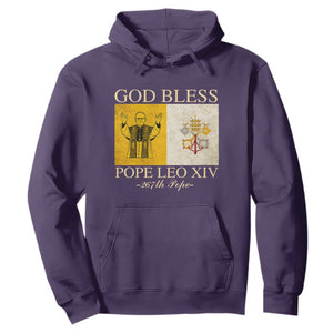 God Bless Pope Leo XIV Hoodie 267th Pope Vatican Flag TS02 Purple Print Your Wear