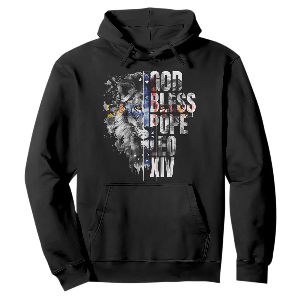 God Bless Pope Leo XIV Hoodie Lion American Flag TS11 Black Print Your Wear