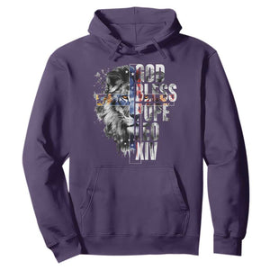 God Bless Pope Leo XIV Hoodie Lion American Flag TS11 Purple Print Your Wear