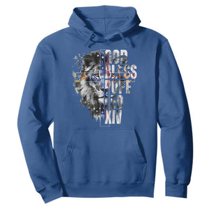God Bless Pope Leo XIV Hoodie Lion American Flag TS11 Royal Blue Print Your Wear