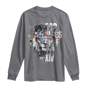 God Bless Pope Leo XIV Long Sleeve Shirt Lion American Flag TS11 Charcoal Print Your Wear