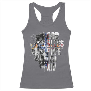 God Bless Pope Leo XIV Racerback Tank Top Lion American Flag TS11 Charcoal Print Your Wear