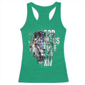 God Bless Pope Leo XIV Racerback Tank Top Lion American Flag TS11 Irish Green Print Your Wear