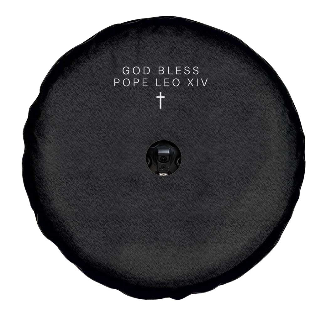 God Bless Pope Leo XIV Spare Tire Cover Cross Subtle Minimal Religious Faith TS10 Print Your Wear