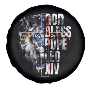 God Bless Pope Leo XIV Spare Tire Cover Lion American Flag TS11 Print Your Wear