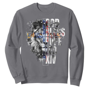 God Bless Pope Leo XIV Sweatshirt Lion American Flag TS11 Charcoal Print Your Wear
