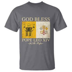 God Bless Pope Leo XIV T Shirt 267th Pope Vatican Flag TS02 Charcoal Print Your Wear