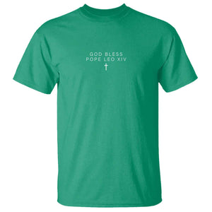 God Bless Pope Leo XIV T Shirt Cross Subtle Minimal Religious Faith TS10 Irish Green Print Your Wear