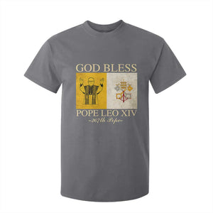 God Bless Pope Leo XIV T Shirt For Kid 267th Pope Vatican Flag TS02 Charcoal Print Your Wear