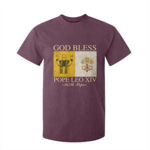 God Bless Pope Leo XIV T Shirt For Kid 267th Pope Vatican Flag TS02 Maroon Print Your Wear