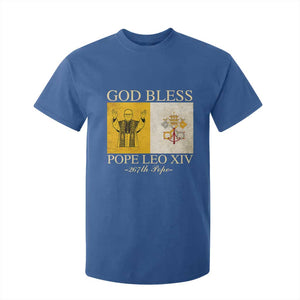 God Bless Pope Leo XIV T Shirt For Kid 267th Pope Vatican Flag TS02 Royal Blue Print Your Wear
