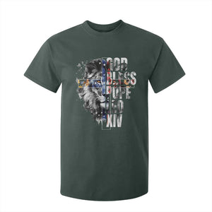 God Bless Pope Leo XIV T Shirt For Kid Lion American Flag TS11 Dark Forest Green Print Your Wear