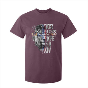 God Bless Pope Leo XIV T Shirt For Kid Lion American Flag TS11 Maroon Print Your Wear