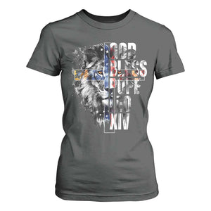 God Bless Pope Leo XIV T Shirt For Women Lion American Flag TS11 Dark Heather Print Your Wear