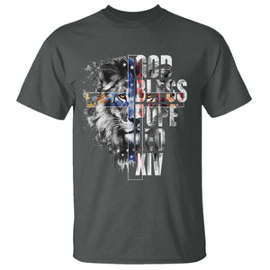 God Bless Pope Leo XIV T Shirt Lion American Flag TS11 Dark Heather Print Your Wear