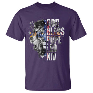 God Bless Pope Leo XIV T Shirt Lion American Flag TS11 Purple Print Your Wear