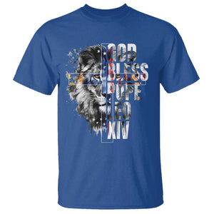 God Bless Pope Leo XIV T Shirt Lion American Flag TS11 Royal Blue Print Your Wear