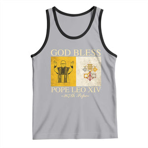 God Bless Pope Leo XIV Tank Top 267th Pope Vatican Flag TS02 Athletic Heather Black Print Your Wear
