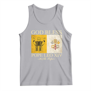 God Bless Pope Leo XIV Tank Top 267th Pope Vatican Flag TS02 Athletic Heather Print Your Wear